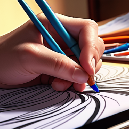 **

"Close-up of a vibrant and colorful fanart commission process, showcasing the artist's hands sketching a beloved anime character on a digital tablet. Soft, diffused lighting. Focus on the creative energy and attention to detail. Include digital paintbrushes and color palettes in the background. Keywords: fanart commission, digital art, anime art, artist at work, art process."

**