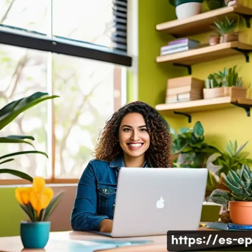 Home 30 수익형 취미로 브랜드화하기 - A vibrant creative workspace featuring a passionate Hispanic entrepreneur in casual, modest attire, ...